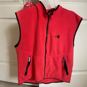 vintage 1970s north face coral zip up vest